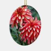 Twee roze dahlia bloemen keramisch ornament (Rechts)