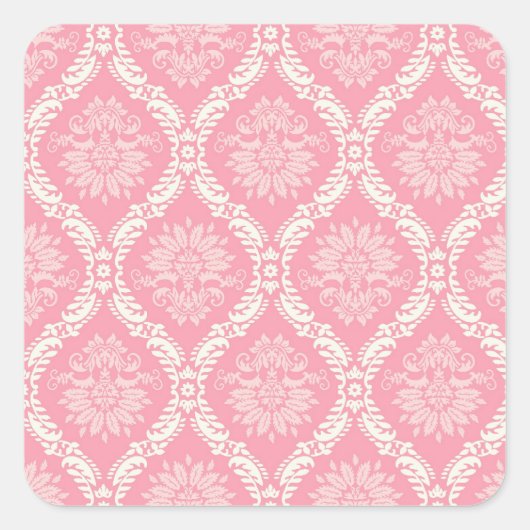 twee roze en roomelegante dampvocht vierkante sticker (Voorkant)