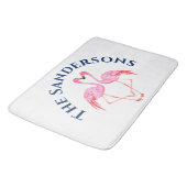 Twee roze flamingos Bathroom Monogram Naam Bath Ma Badmat (Gekanteld)