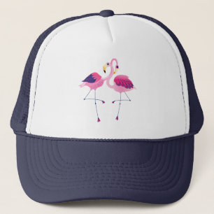 Twee Roze Flamingo's Illustratie Trucker Pet