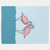 Twee roze flamingo's op groot water fleece deken (Voorkant (Horizontaal))