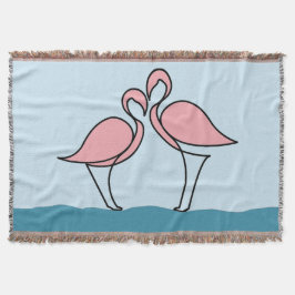 Twee roze flamingo's op het water deken