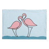 Twee roze flamingo's op het water kussensloop (Achterkant-Links)