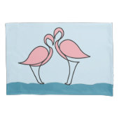 Twee roze flamingo's op het water kussensloop (Voorkant-Links)