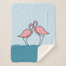 Twee Roze Flamingo's op Water Small
