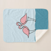 Twee Roze Flamingo's op Water Small Sherpa Deken (Voorkant (horizontaal))