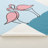 Twee roze flamingo's op watermedium sherpa deken (3/4)