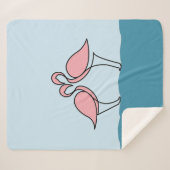 Twee roze flamingo's op watermedium sherpa deken (Voorkant (horizontaal))