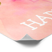 Twee roze flamingos Tropical Beach Party banner Poster (Hoek)