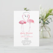 Twee Roze Flamingo's Tropisch Baby shower Kaart (Staand voorkant)