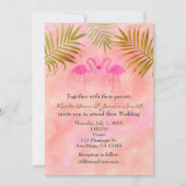Twee Roze Flamingo's Waterverf Huwelijksuitnodigin Kaart (Voorkant)