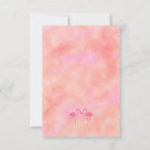Twee Roze Flamingo's Waterverf Strandbruiloft RSVP (Achterkant)