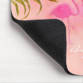 Twee Roze Flamingo's Waterverf Tropisch Muismat (Hoek)