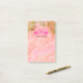 Twee Roze Flamingo's Waterverf Tropisch Post-it Post-it® Notes (Op bureau)