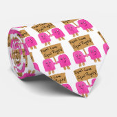 twee roze gelijkheid stropdas (Opgerold)