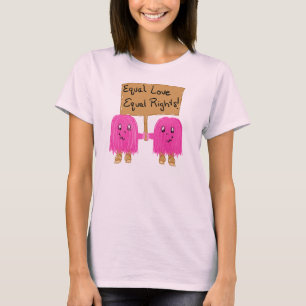 twee roze gelijkheid t-shirt