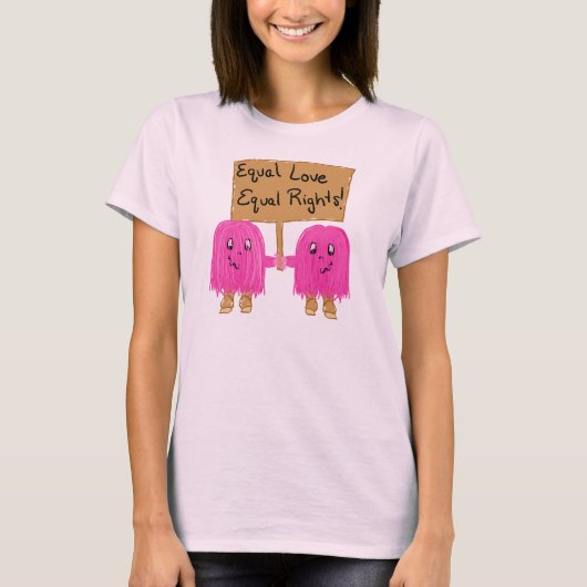 twee roze gelijkheid t-shirt (Voorkant)
