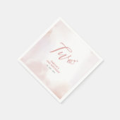 Twee | Roze hart en Waterverf meisje 2e verjaardag Servet (Hoek)