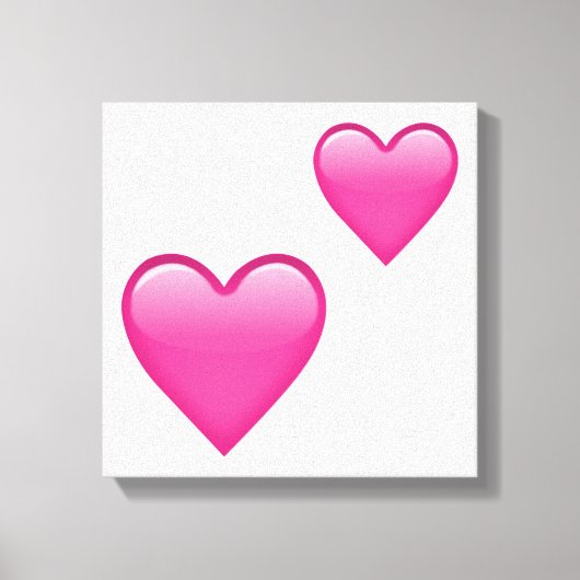 Twee roze harten - Emoji Canvas Afdruk (Voorkant)