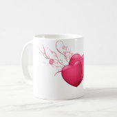 Twee roze harten koffiemok (Voorkant links)