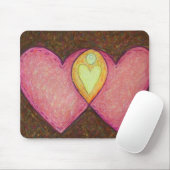 Twee roze harten Mousepad Muismat (Met muis)