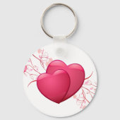 Twee roze harten sleutelhanger (Voorkant)