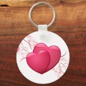 Twee roze harten sleutelhanger (Voorkant)