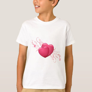 Twee roze harten t-shirt