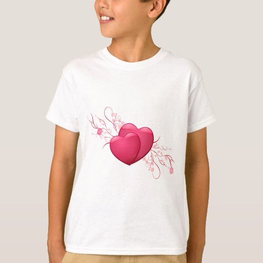 Twee roze harten t-shirt (Voorkant)