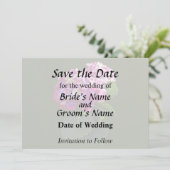 Twee Roze Hortensia Save The Date (Staand voorkant)