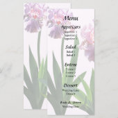 Twee roze irissen menu (Voorkant / Achterkant)
