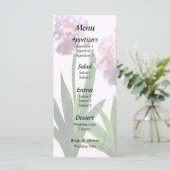 Twee roze irissen menu (Staand voorkant)