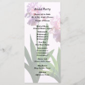 Twee roze irissen programmakaart (Achterkant)