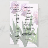 Twee roze irissen programmakaart (Voorkant / Achterkant)