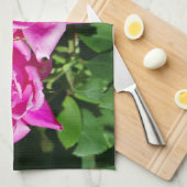 Twee roze keukenhanddoeken voor rozen (Quarter Fold)