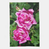 Twee roze keukenhanddoeken voor rozen (Verticaal)