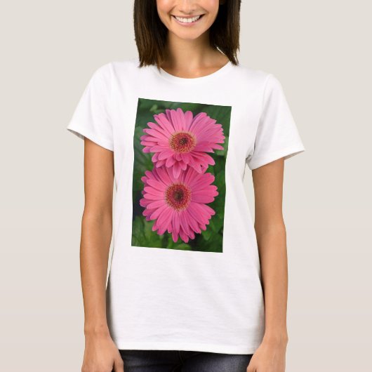 Twee roze kiezelbloemen t-shirt (Voorkant)