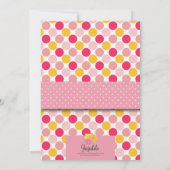 Twee roze koekjes, Stippen en aardbeien Partij Kaart (Achterkant)