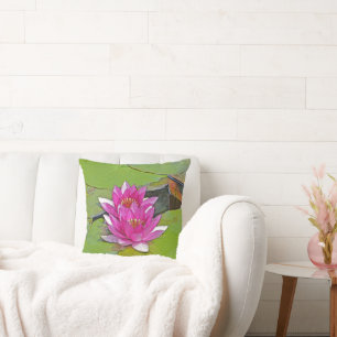 TWEE ROZE LOTUSBLOESEMS TE MIDDEN VAN LILY PADS KUSSEN