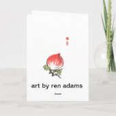 Twee Roze Perziken Kaart (Achterkant)