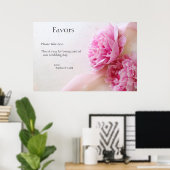 Twee roze pinda's bevoordelen het teken poster (Thuiskantoor)