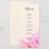 Twee roze pioenrozen menu (Voorkant / Achterkant)
