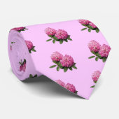 Twee roze Rhododendrons Stropdas (Opgerold)