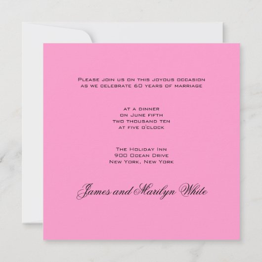 Twee roze rozen 60th Wedding Jubileum Kaart (Achterkant)