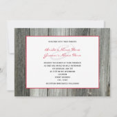 Twee roze rozen en barnhout uitgenodigd kaart (Achterkant)