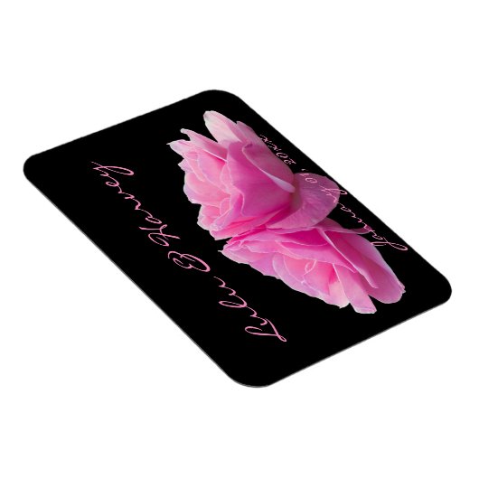 Twee roze rozen persoonlijk huwelijk magneet (Rechterzijde)