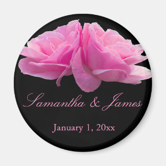 Twee roze rozen persoonlijk huwelijk magneet