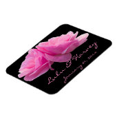 Twee Roze Rozen Persoonlijke Huwelijk Magneet (Linkerzijde)
