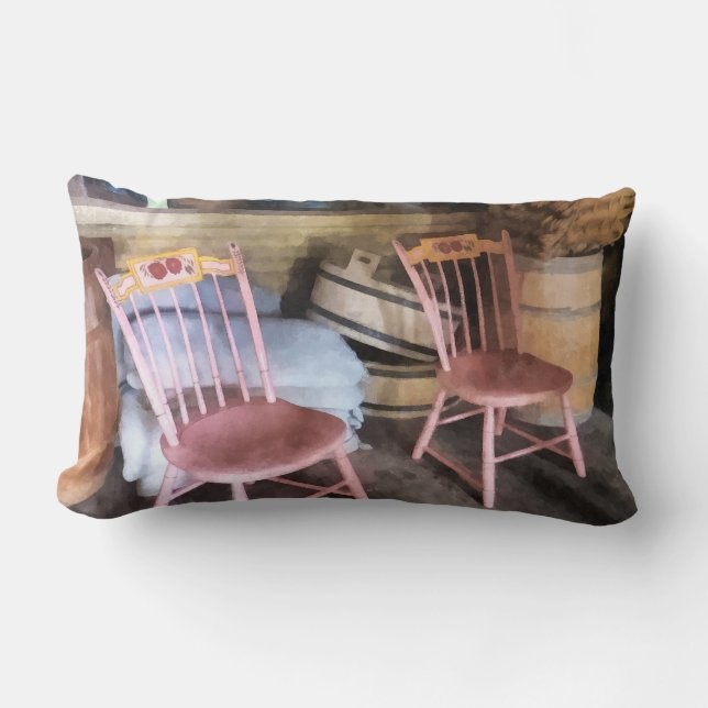 Twee roze stoelen in algemene winkel kussen (Voorkant)