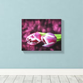 Twee roze tulpen canvas afdruk (Insitu (Houten vloer))